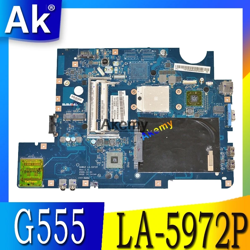 

NAWA2 LA-5972P for lenovo G555 notebook G555 laptop motherboard NAWA2 LA-5972P mainboard DDR2 Test original mothebroard