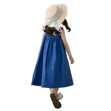 Летний жилет без рукавов платье возраст для 4-14 лет для девочек-подростков принцессы Длинные платья хлопковые Весенние Простые платья