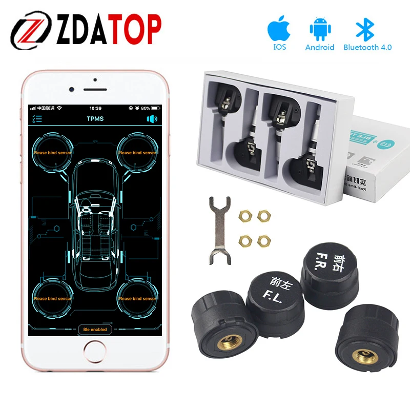 

New Arrived TPMS supports both Android and iOS TPMS Tire Pressure Outer Sensors&Inner Sensors lowest price Free shipping