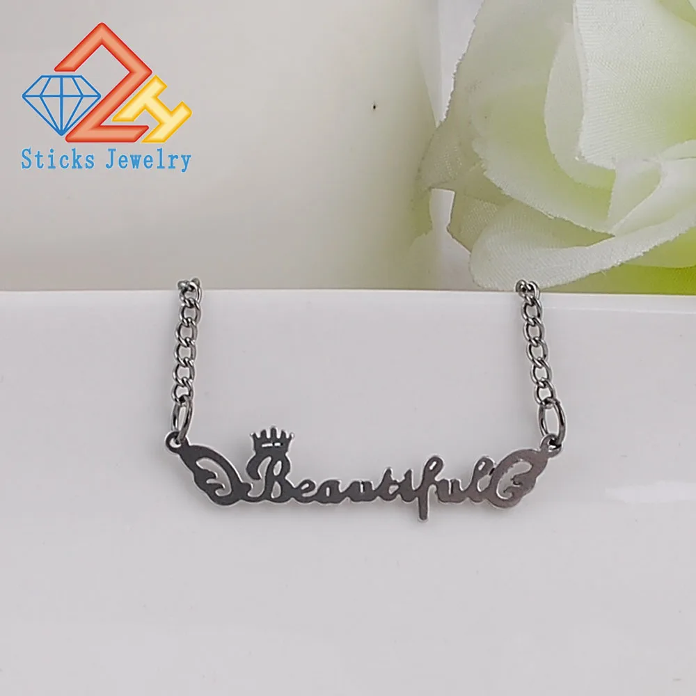 

(1 Pieces / Lot)Beautiful Any Personalized Name Necklace Alloy Pendant Alison Font Fascinating Pendant Custom Name Necklace