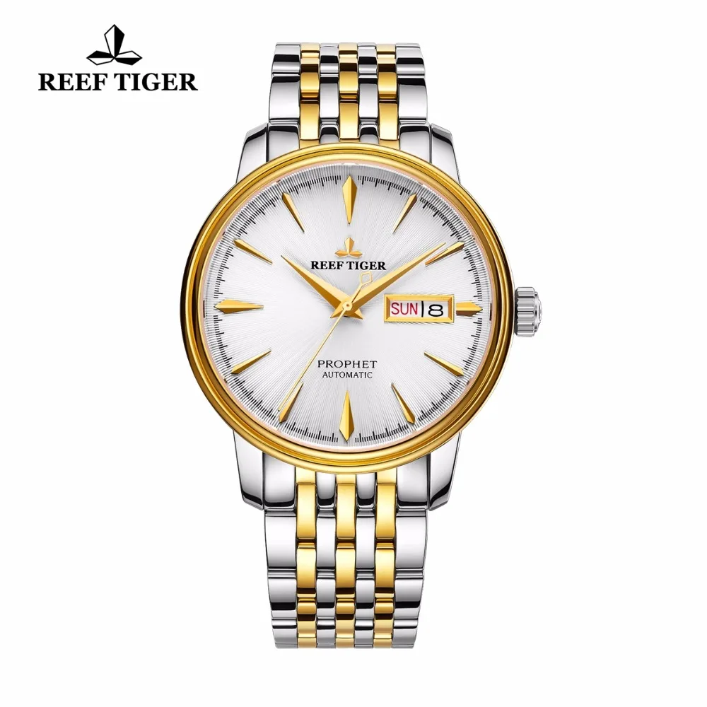 

2017 Reef Tiger/RT Luxury Dress Watches Mens Date Day Yellow Gold Analog Automatic Watches RGA8236