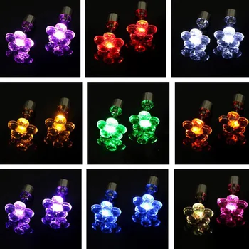 

Flower Shaped LED Glowing Earrings Light Up Fashion Shiny Ear Studs Women Girls Gift for Dance Party Decoration Props