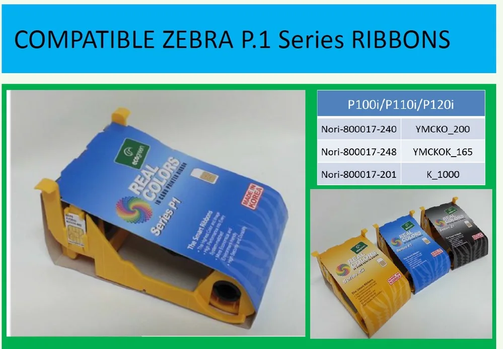 Zebra P100i P110i P120i Color Ribbons Made in Korea
