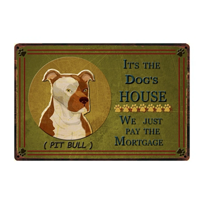 [Kelly66] это дом собаки Бордер-колли металлический знак олова плакат табличка для домашнего декора стены Художественная роспись 20*30 см Размеры y-2242 - Цвет: y-2245