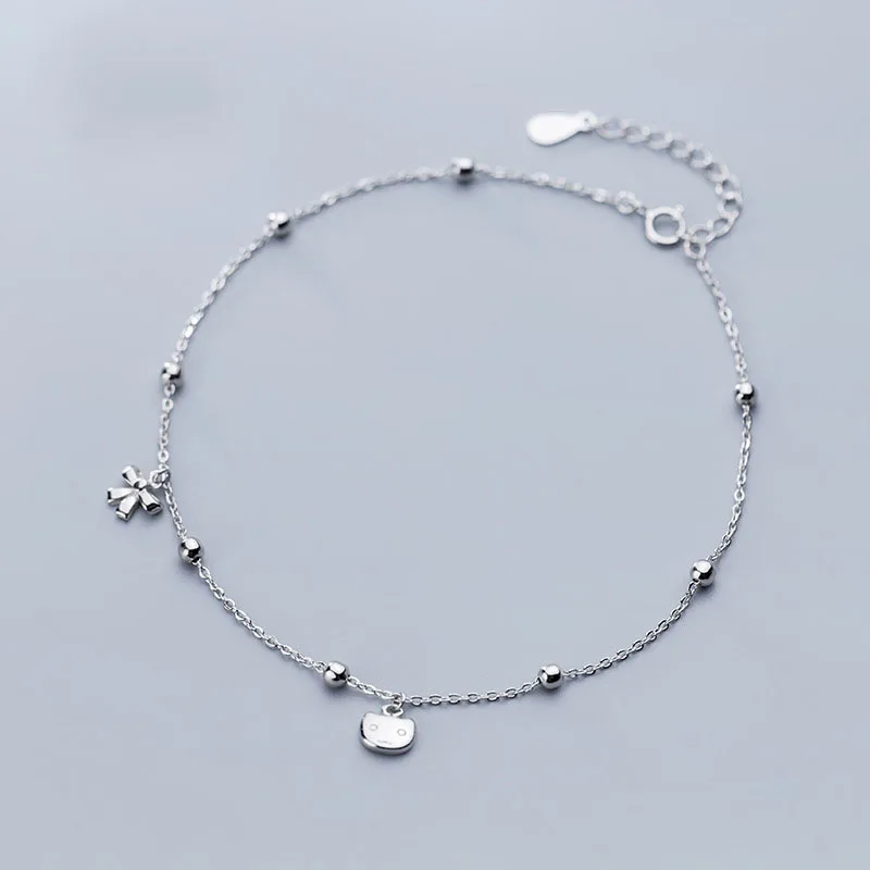 

2019 New Bowknot Portrait 925 Sterling Silver Anklet