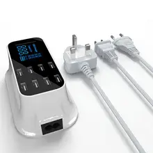 40 Вт Настольный 8 usb портов ЖК-дисплей Быстрая Зарядка Док-станция зарядное устройство адаптер ЖК-дисплей Быстрая зарядка
