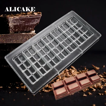 

3D Polycarbonate Chocolate Bars Mold Plastic Form Tray Baking Pastry Cake Decoration Tools for Baker Party Mould Patisserie