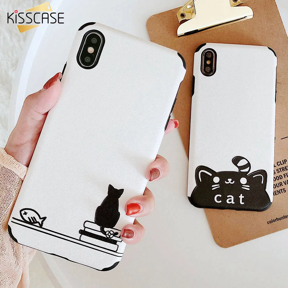 KISSCASE Cat Silicone Embossed Case For iPhone 8 7 X XS XR MAX 6 6S Chic Cute Back Cover 6s Plus CASE |