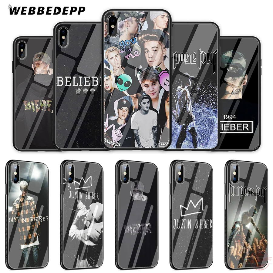 WEBBEDEPP Justin Bieber shy Boy Tempered Glass Phone Case for Apple iPhone XS Max XR X 8 7 6S Plus 5S SE Cover