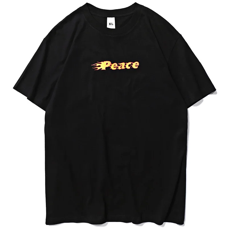 

Luogen Casual T-shirt Men Homme Funny Nuclear Peace Trump Print Mens T-shirts High Street Summer Loose Hip Hop Cotton Streetwear