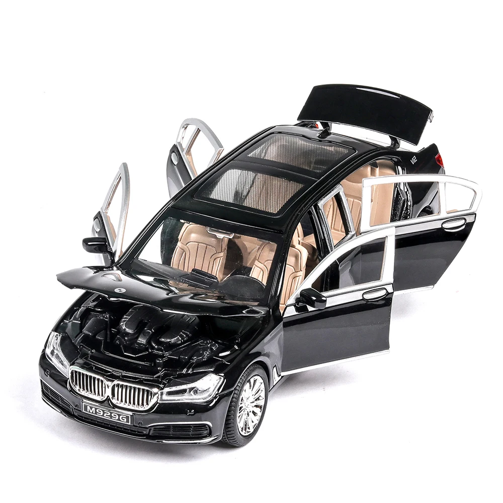1:24 BMW760 музыкальная с подсветкой машина для литья под давлением игрушечный