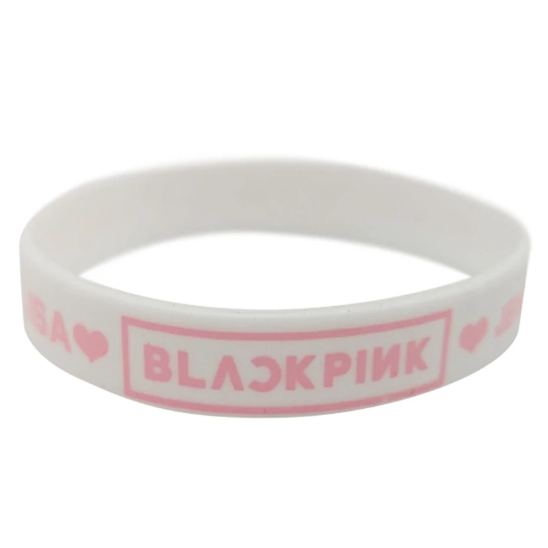 KPOP Черный Розовый силиконовый браслет черный розовый альбом браслет дружбы и браслет для женщин и мужчин Ювелирные изделия Подарки