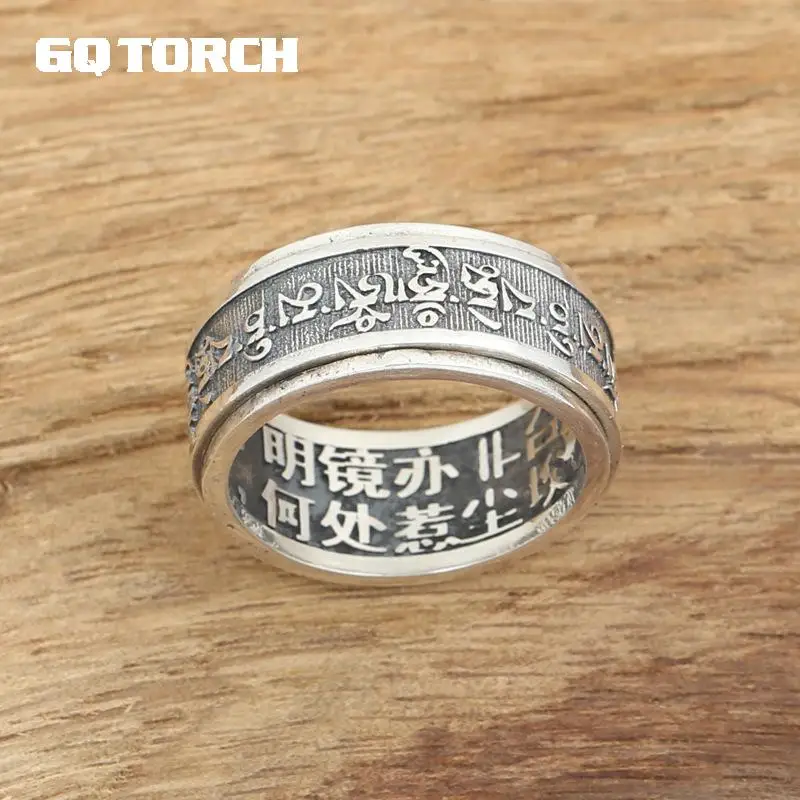Comprar Anillos de mantras Om Mani Padme Hum Plata de Ley 925 auténtica para hombre