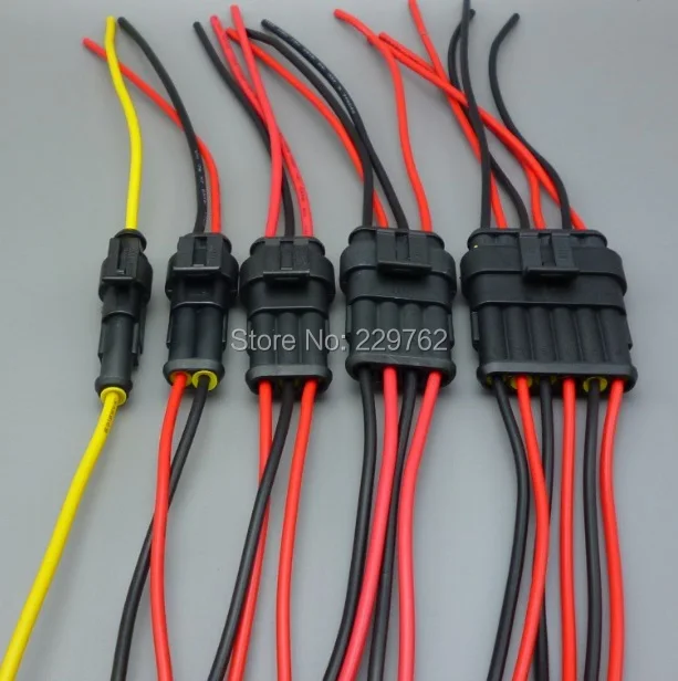 Shhworld Sea 10sets1 pin 2 PIN 3 PIN 4 5 6 PIN way провода герметичный разъем автомобильный Водонепроницаемый Электрический разъем с кабелем