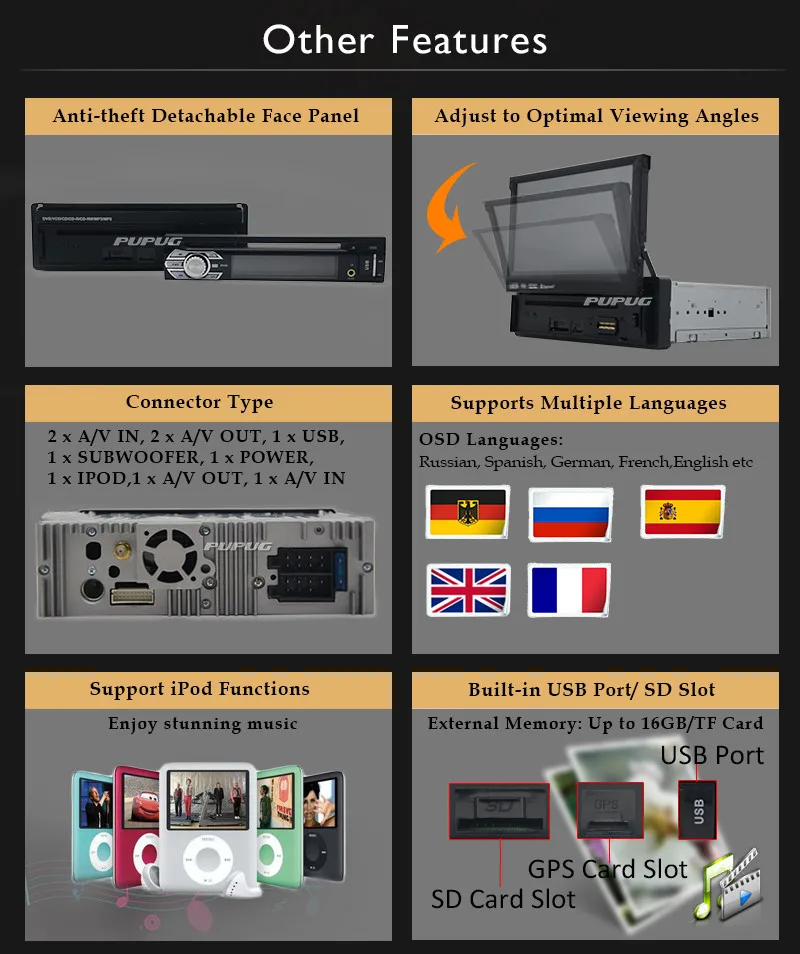 Один-DIN 7 дюймов моторизованный автомобильный Стайлинг автомобильный dvd-плеер приемник Bluetooth Съемная передняя панель беспроводной gps автомобильный стерео в тире