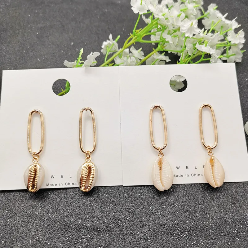 JCYMONG Newest Design Sea Shell Earrings FOr Women Bohemain Ocean Natural Shell Cowrie Statement Earring 2019 Beach Jewelry Gift - Image 2