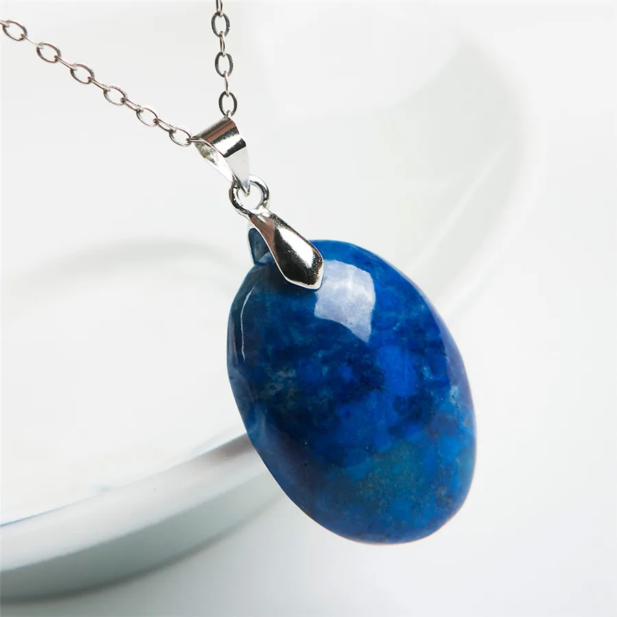 Genuine Deep Blue Natural Lapis Lazuli Gemstone Crystal Charms Necklace Pendant Bead 25*19*8mm | Украшения и аксессуары