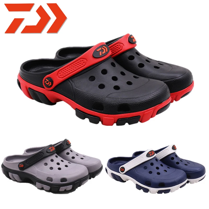 Cena 2019 Daiwa mężczyźni klapki plażowe na lato buty outdoorowe kapcie wędkarskie nowe buty rybackie DAWA oddychające sandały miękkie buty do wody
