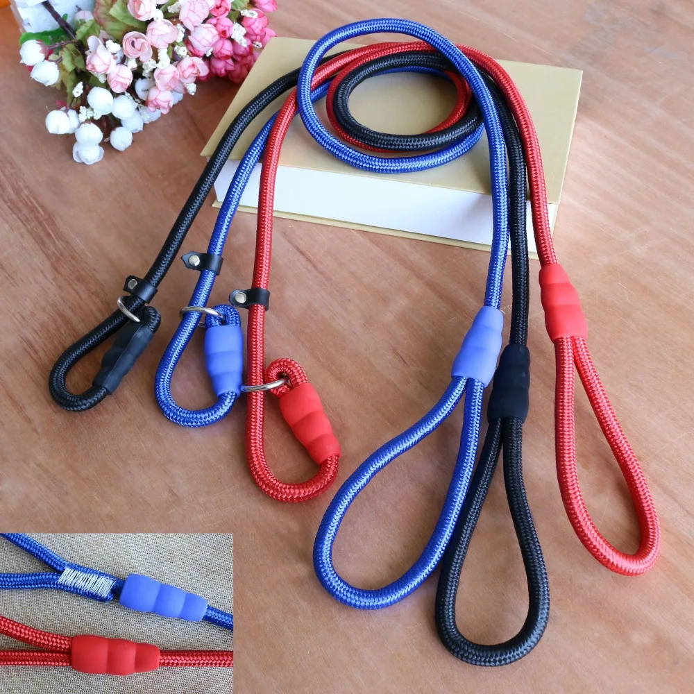 Factory Direct Sell Nylon Dog Leash Rolled Round Dog Slip Lead collar
