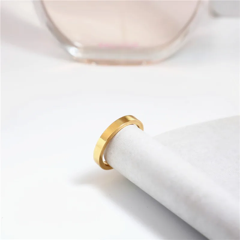 Le. Baiser 3 мм черное титановое кольцо из нержавеющей стали обручальные очаровательные кольца для мужчин и женщин парные кольца с хвостом