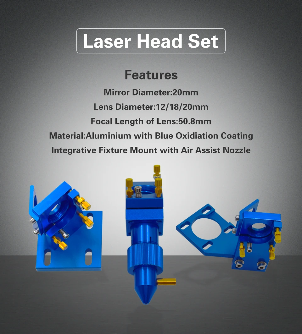 K40 CO2 лазерная головка набор для K40 2030 4060 CO2 лазерной гравировки, резки Dia.12mm 18 мм FL 50,8 мм