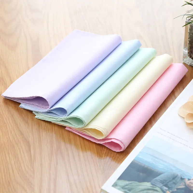 Solid Pure Color Handkerchief Cotton Women Plain Pocket Squares Hankies Gift For Girl Neck Hair Scarf Towel Soft 40*40cm 1 PC