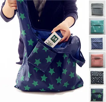 

Printing High Capacity Foldable Shopping Bag Tote Strong Pouch Handbags Portable Large-capacity Storage Bags Recyclable Big