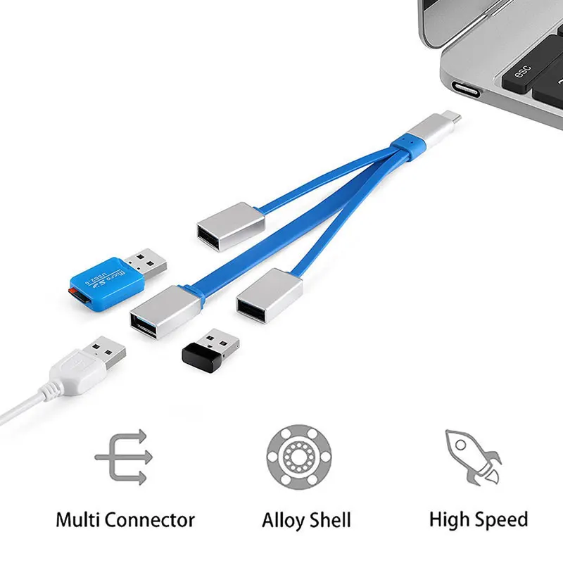 Uosible OTG usb type C Суперскоростной концентратор Thunderbolt 3 адаптер USB-C USB 3,0/2,0 для Macbook Pro ноутбук телефон type-C