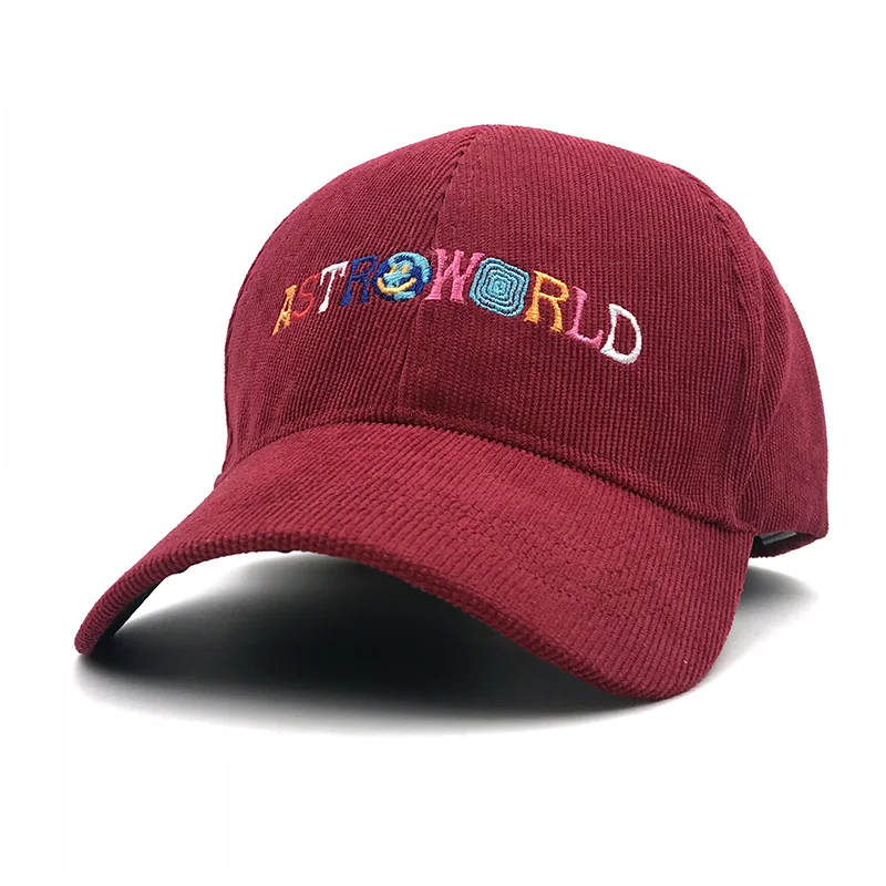 Папа шляпа Трэвиса Скотта последний альбом Astroworld кепка Вельветовая вышивка для женщин и мужчин бейсбольная кепка s Прямая поставка Bone Garros - Цвет: Бургундия