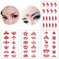 Китайские традиционные Стиль Новинка; Лидер продаж очаровательные красные брови татуировки наклейки поддельные татуировки Временные
