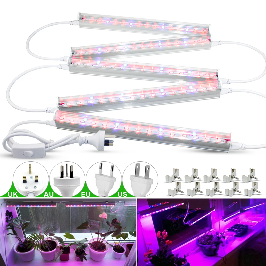 

Led Grow Light Full Spectrum T5 Led Grow Tube 11Red:4Blue 5730SMD Growing Lamps Led Plant Grow Light For Plants Flowers 85-265V