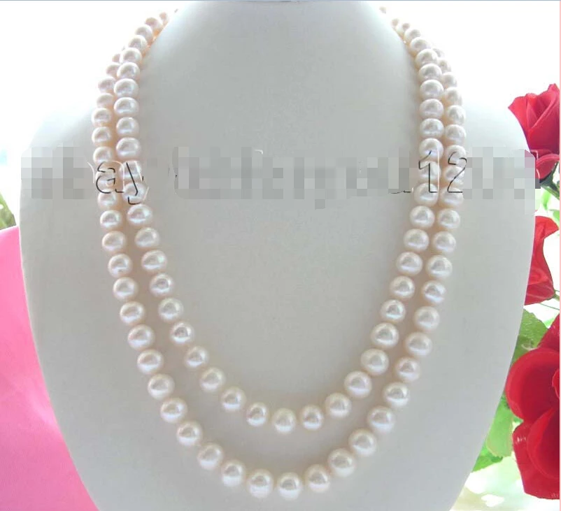 

48" Genuine Natural 11mm Round White Pearl Necklace! AAA