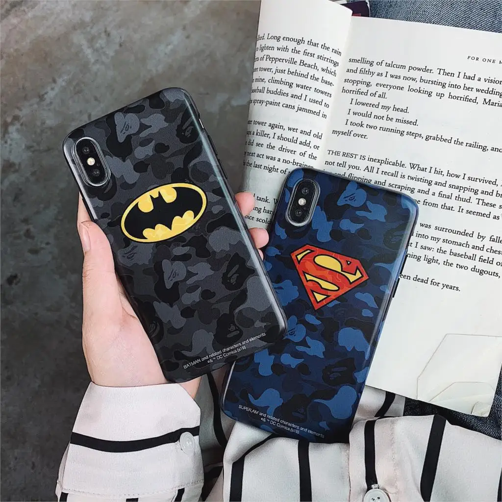 

Marvel Superheroes Batman Pattern IMD Phone Case For iPhone 7 8 Plus XR X XS Max 6 6S Plus Soft TPU Silicone Cover