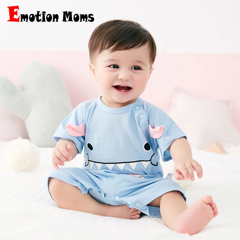 

2019 Summer Baby Rompers Newborn Baby Boys Girls Cartoon Fashion Clothes Short Sleeve 100% Cotton Pajamas For Newborn Baby