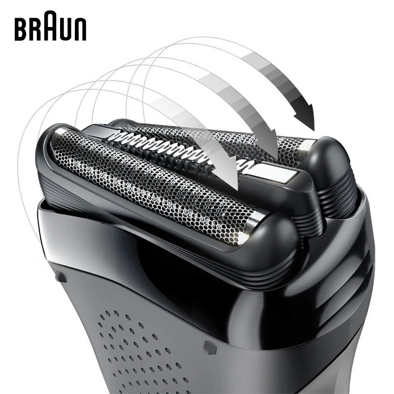 Braun 301S Electric Shaver Floating 3 Cutters Safety Razor IPX7 Waterproof Rechargeable Reciprocating Shaving Machine for Men