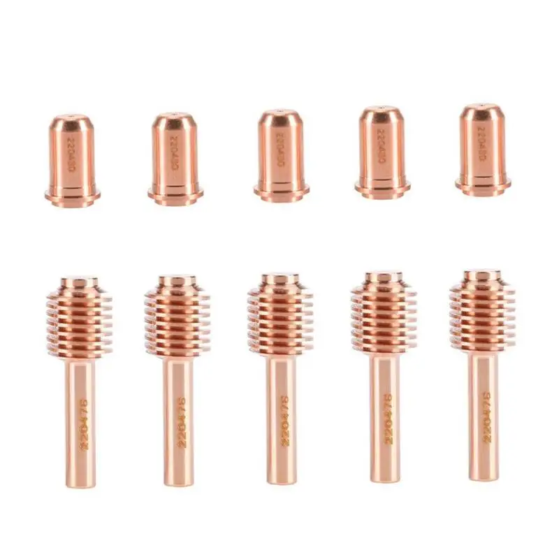 5pcs 220478+5pcs 220480 Copper Tellurium Plasma Cutting Electrodes Nozzles