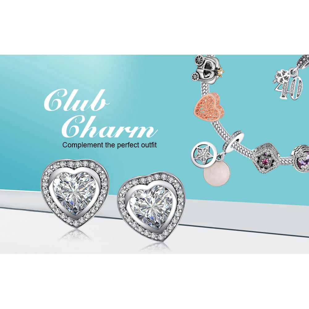 Jewelrypalace стерлингового серебра 925 только сердце серьги шпильки Свадебные для Для