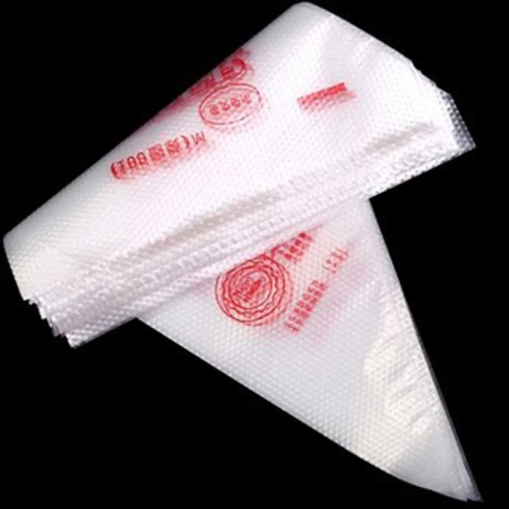 

LINSBAYWU 100 PCS Large Size Disposable Piping Bag Icing Fondant Cake Cream Decorating Pastry Tip Tool