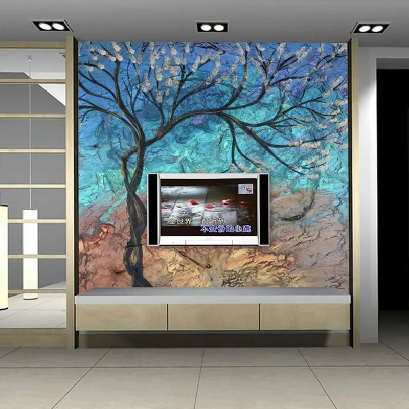 

Luxury European Vintage Style Blue Twisted Tree Large Mural Wallpaper for Walls Customized WallPaper for Bedding Room Livingroom