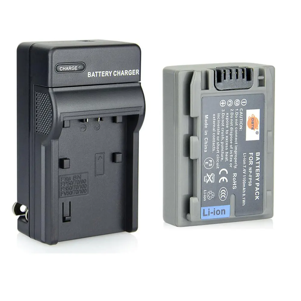

1PCS 1100mAh NP-FP50 NPFP50 Full Decoding Battery for Sony DCR-HC30 40 43E 65 85 94E 96 DCR-SR30 hdr-cx 190 e+Battery Charger