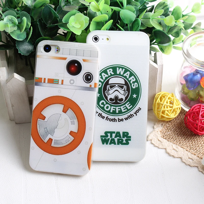 

R2D2 BB8 Star Wars Coffee Stormtrooper Darth Vader soft silicon phone cases cover For iphone 7 plus 6S 6 8 plus 5S SE
