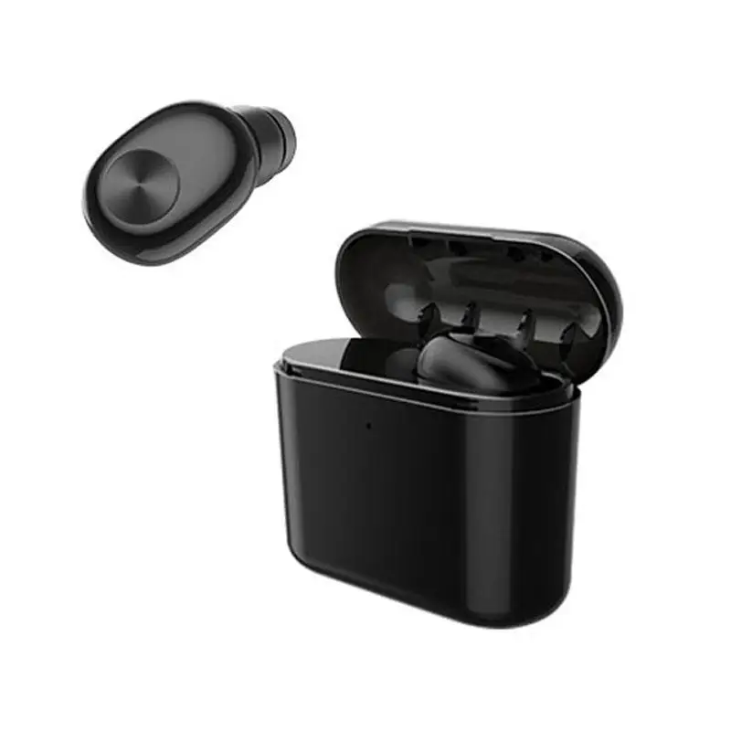 BL1 мини одного уха невидимая bluetooth-гарнитура наушники True Беспроводной наушники для huawei xiaomi samsung вождения спортивные наушники с микрофоном ушной крючок - Цвет: Черный