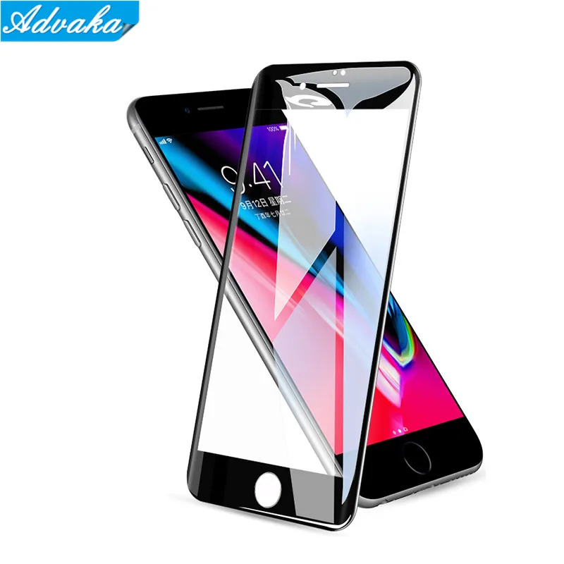 

Advaka Full Curved Edge 9D Screen Protector For iPhone 6 6S 7 7P 8G 8P Tempered Glass For iPhone X Protective Front Glass Film