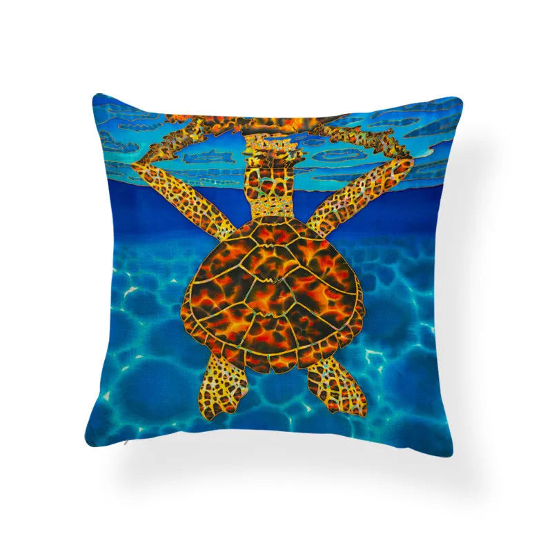 Черепаха морских касатка Чехлы Осьминог Starfish подушки синий мультфильм Красота посуда декор подушка большая льняная