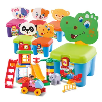 

Storage Chair Scene Building Blocks Sets DIY Scenes Children Educational Toys