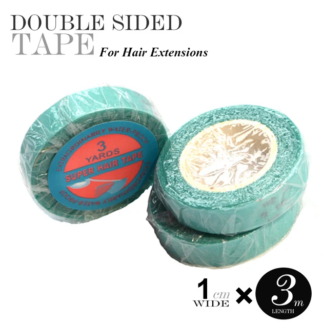 12pcs 1cm*3Yard Double-Sided Tape For Hair Extensions Lace Wig Glue Waterproof Hair Adhesive Tape Super Hair Extension Tape