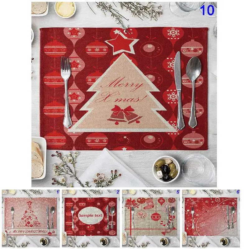 Table Place Mat Placemat Pad Christmas Style Decoration For Home Kitchen Dining Room MYDING