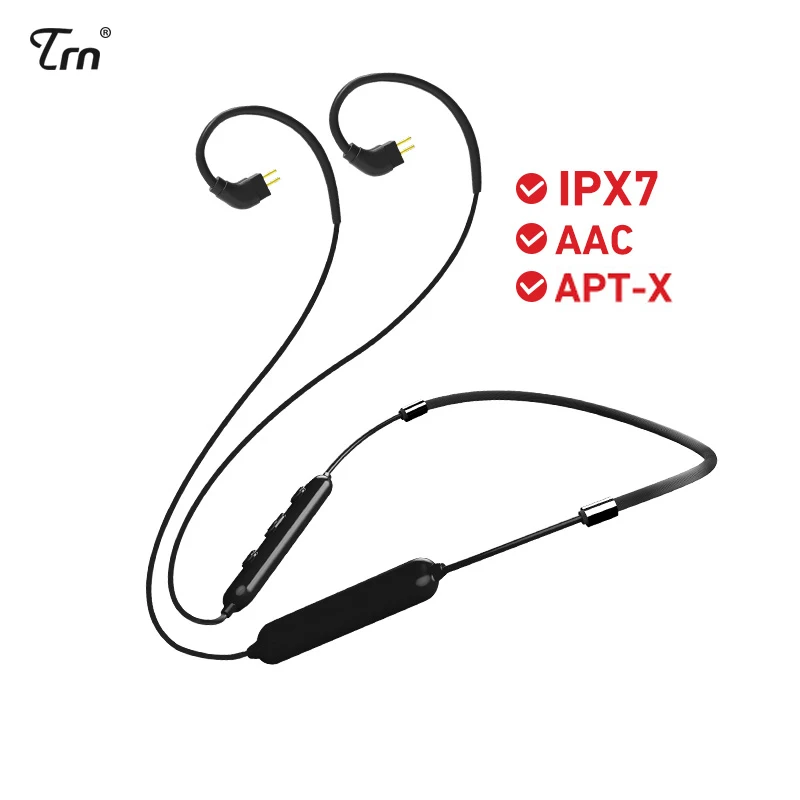 

TRN BT10 Wireless Bluetooth APT-X MMCX/2Pin Connector Cable Support IPX7 For TRN V80 NICEHCK HK6/HK8 NK10 CSR8645 Chip APTX