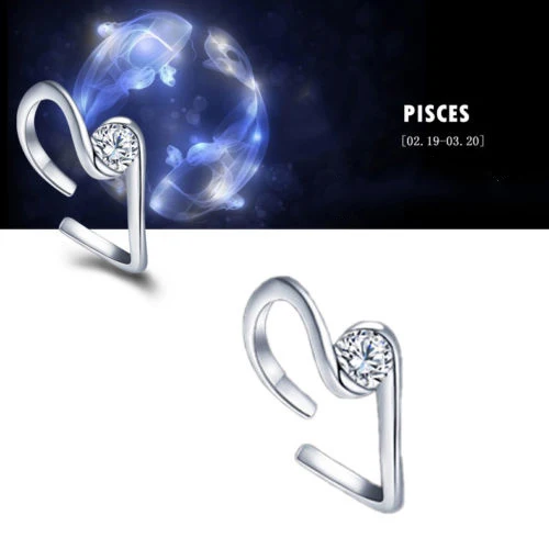 Best Quality Zodiac Star Signs 12 Constellations Shaped Adjustable Opening Silver Plated Ring 5UEZ 6SSD - Image 2