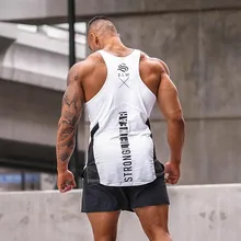 Для мужчин Бодибилдинг майка спортивные залы Тренировка Фитнес хлопок рубашка без рукавов Одежда для кроссфита золотые Стрингер синглет мужской повседневный жилет